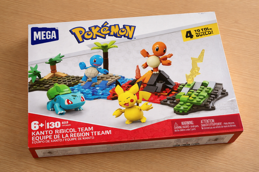 Mega Construx Pokémon Kanto Region Team Set – 130 Pieces – Pikachu Charmander Squirtle Bulbasaur