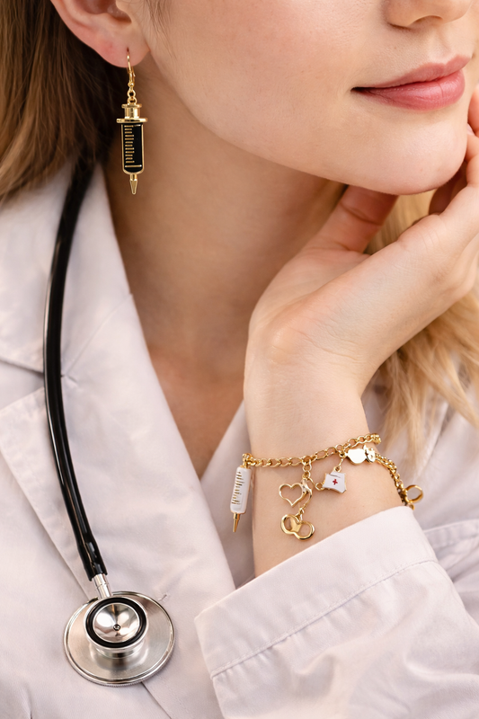 Handmade - Nurse Jewelry Set - Bracelet & Earrings
