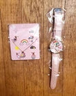 Girls Pink Kids Watch w/ Unicorn Gift Box