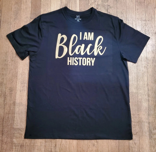 Handmade - “I Am Black History” T-Shirt – Bold Statement Graphic Tee - Size: Men's Large