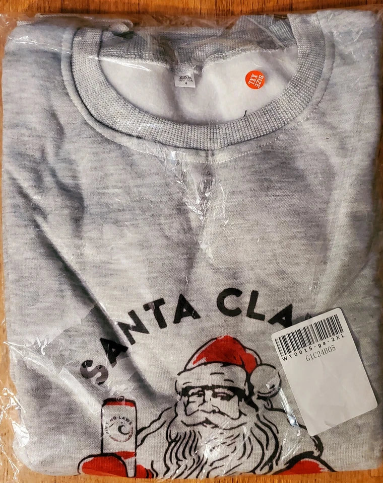 Funny “Santa Claws” Christmas Sweatshirt – Cute Holiday Graphic Crewneck - Size: XXL