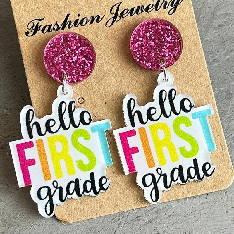 Fun Colorful Teacher Earrings