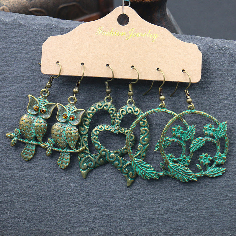 3 Piece Decorative Alloy Earrings