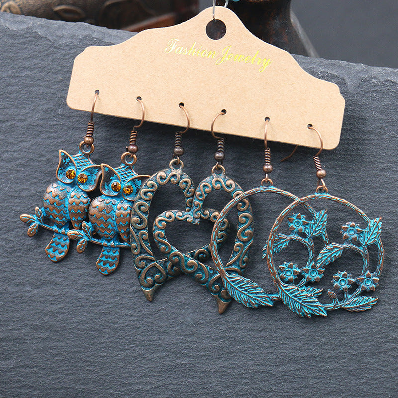 3 Piece Decorative Alloy Earrings