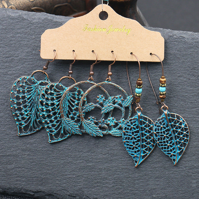 3 Piece Decorative Alloy Earrings