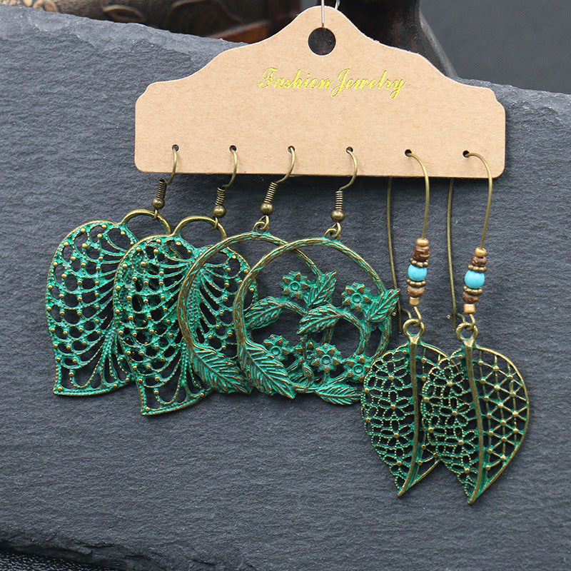 3 Piece Decorative Alloy Earrings