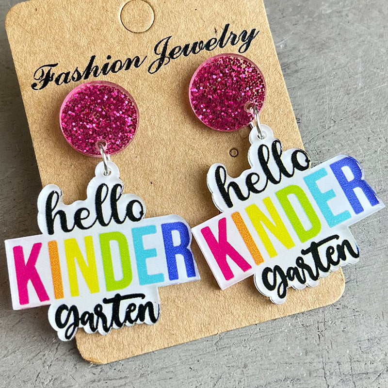 Fun Colorful Teacher Earrings