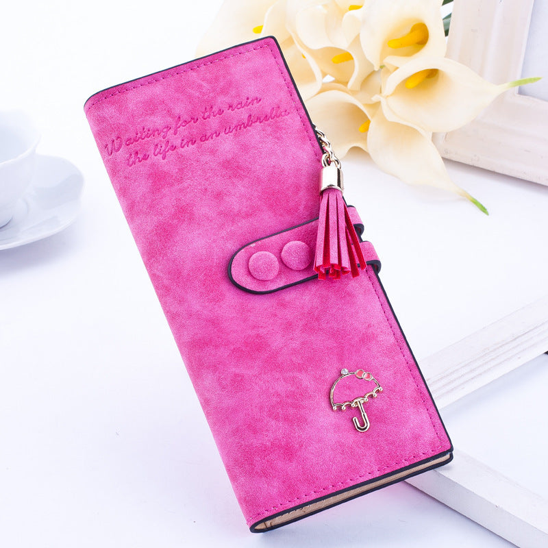 Lady's umbrella purse women long zipper wallets Korean plate handbag Taobao fast selling sanding Wallet