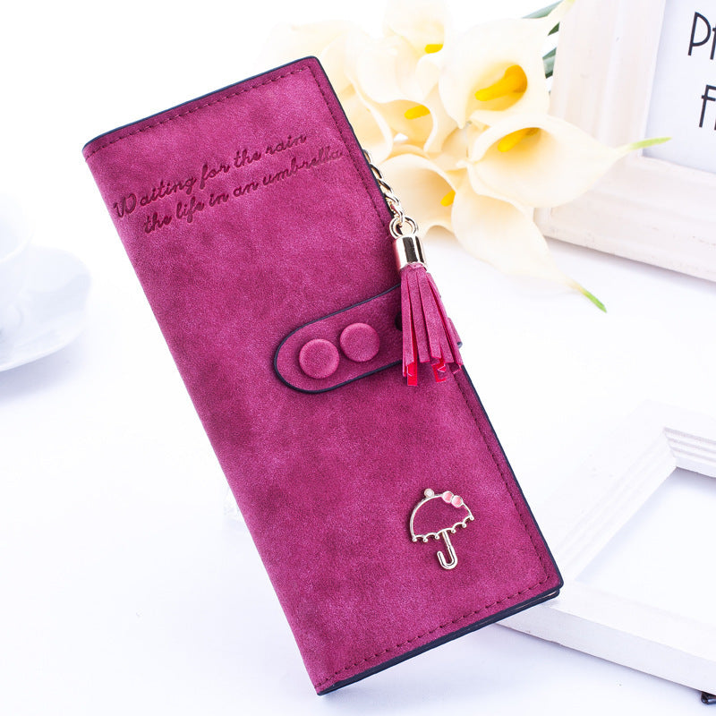 Lady's umbrella purse women long zipper wallets Korean plate handbag Taobao fast selling sanding Wallet