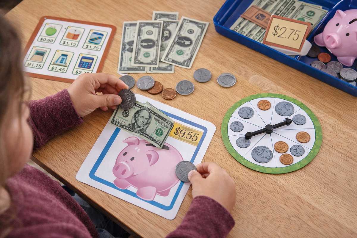Money Activity Set Learning Resources Money Activity Set – 102 Pieces – Kids Educational ...