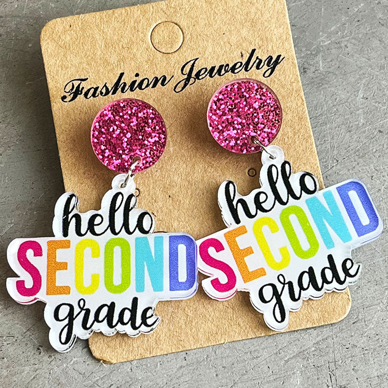 Fun Colorful Teacher Earrings