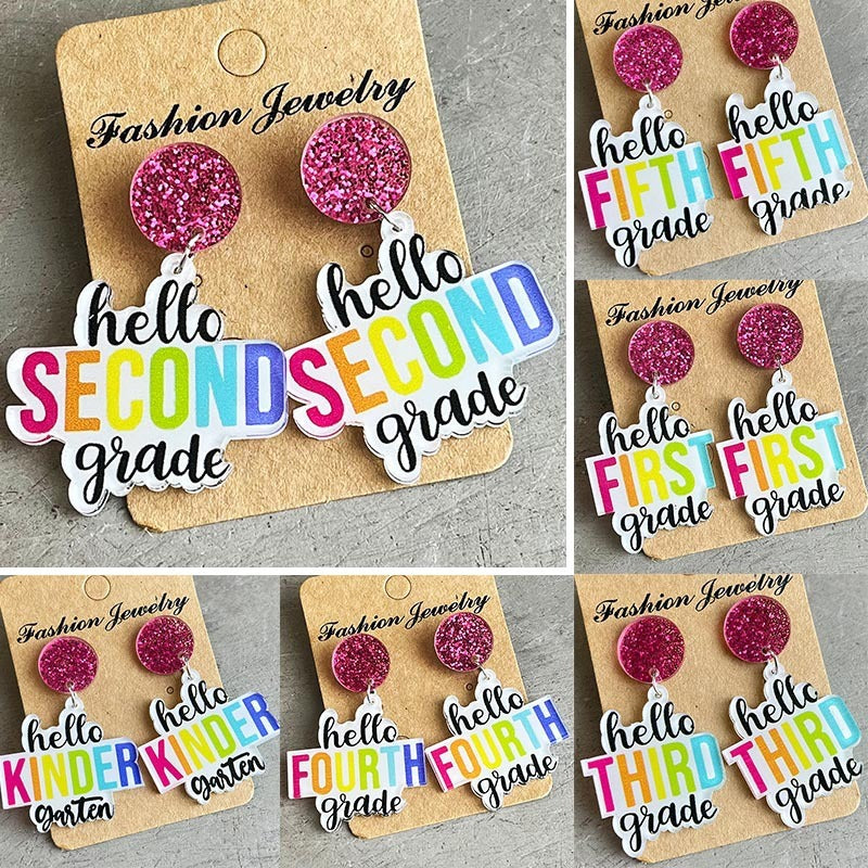 Fun Colorful Teacher Earrings