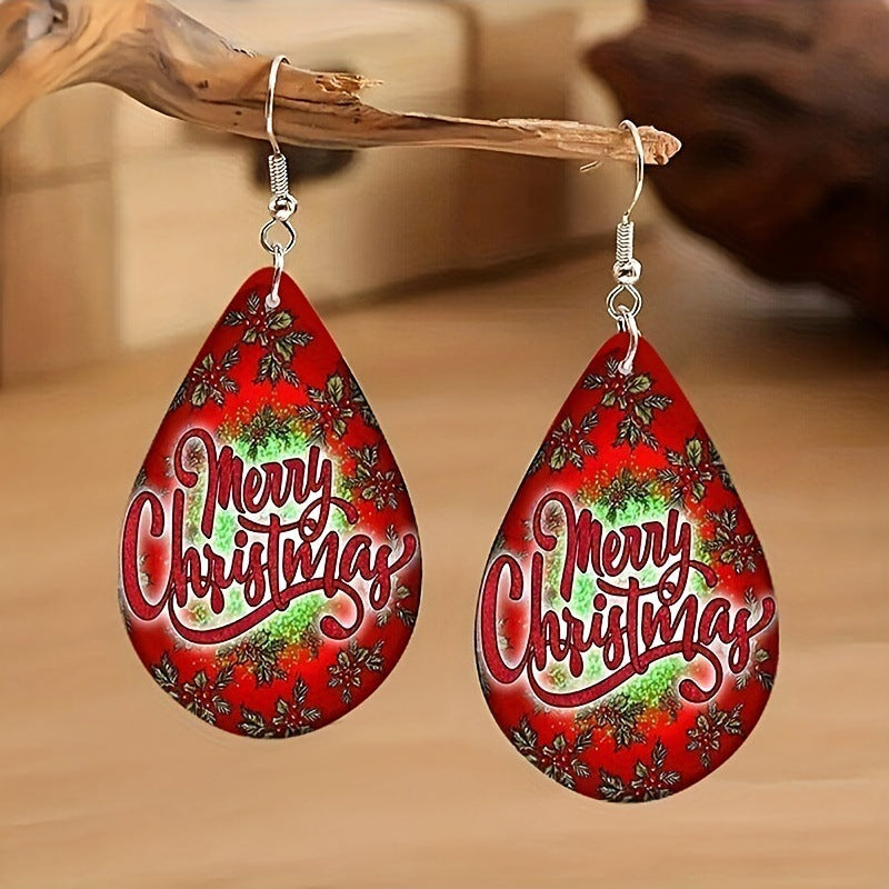 Water Drop Christmas Earrings