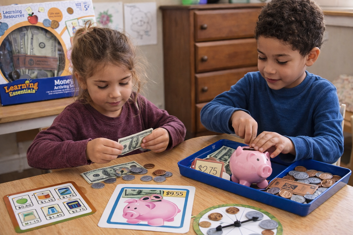 Money Activity Set Learning Resources Money Activity Set – 102 Pieces – Kids Educational ...