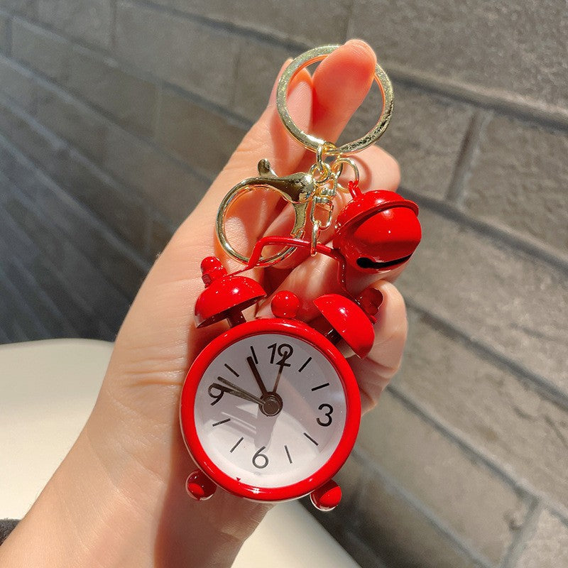 Cute Mini Alarm Clock Handbag Pendant Keychain