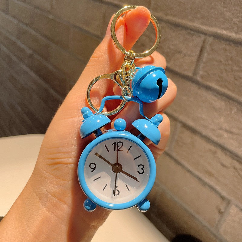 Cute Mini Alarm Clock Handbag Pendant Keychain