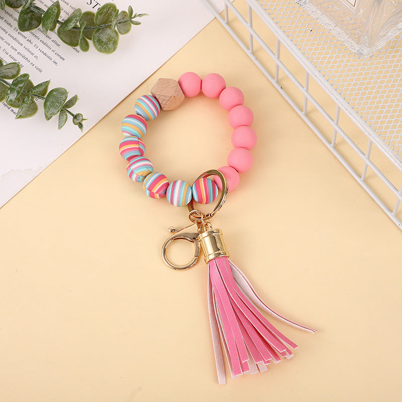 Silicone Beads Keychain Wristlet