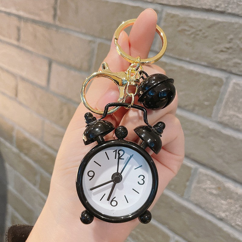 Cute Mini Alarm Clock Handbag Pendant Keychain