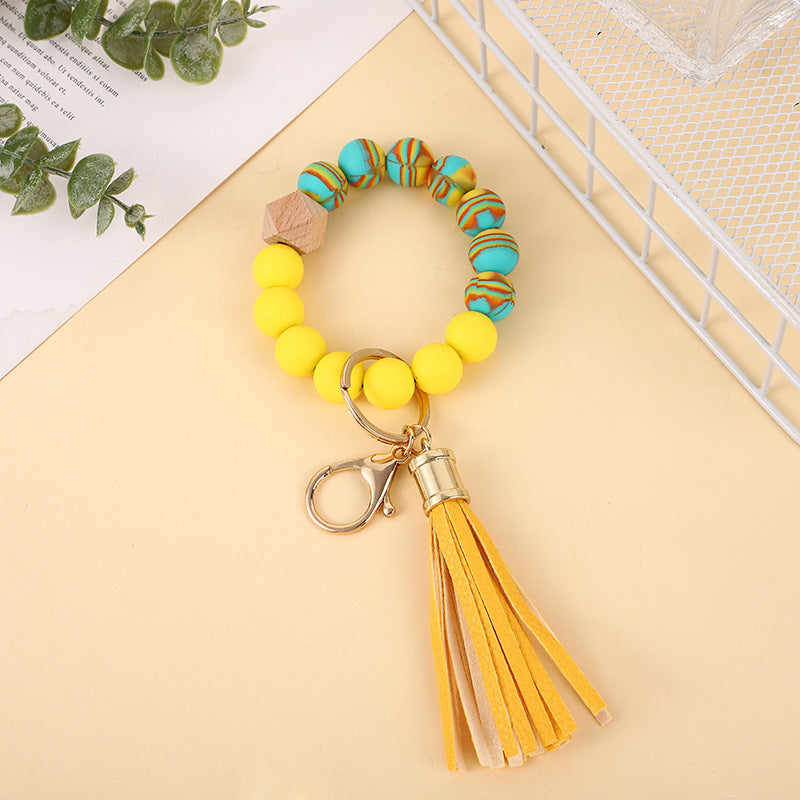 Silicone Beads Keychain Wristlet