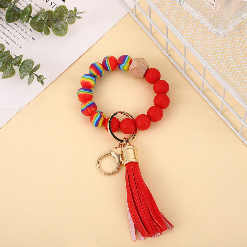 Silicone Beads Keychain Wristlet