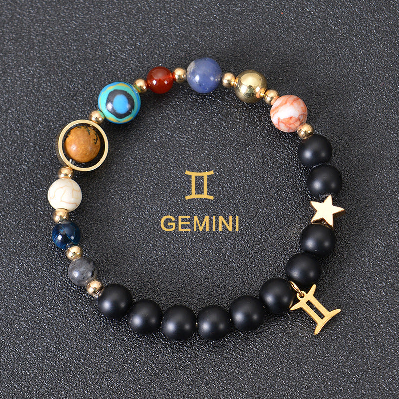 Eight Planets Twelve Constellations Bracelets Frosted Stone Beaded Bracelet