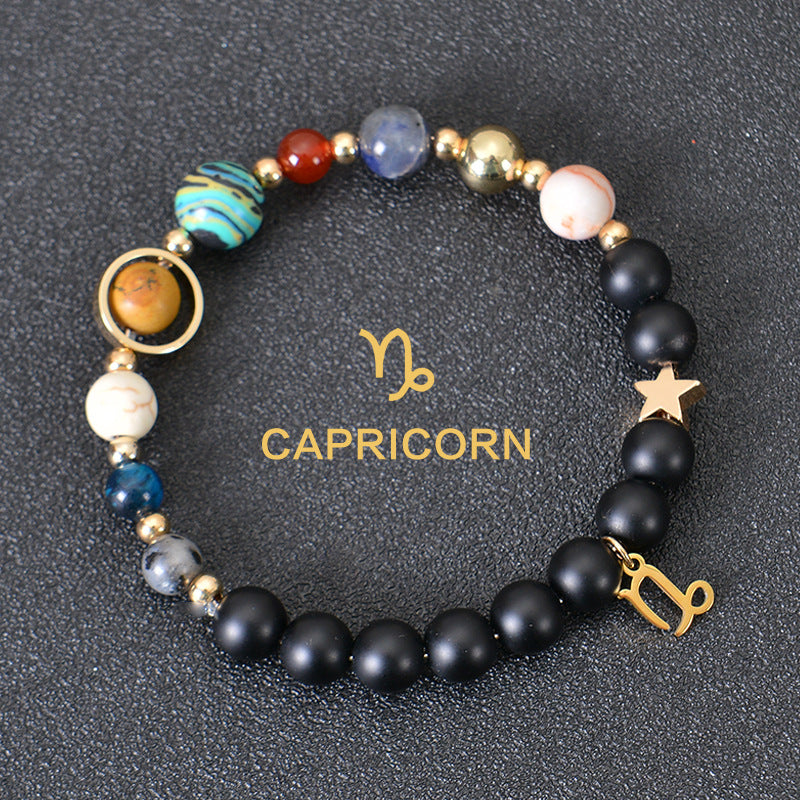 Eight Planets Twelve Constellations Bracelets Frosted Stone Beaded Bracelet