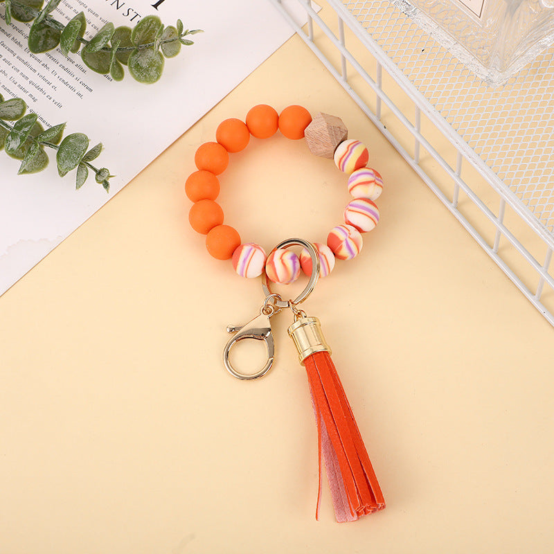 Silicone Beads Keychain Wristlet