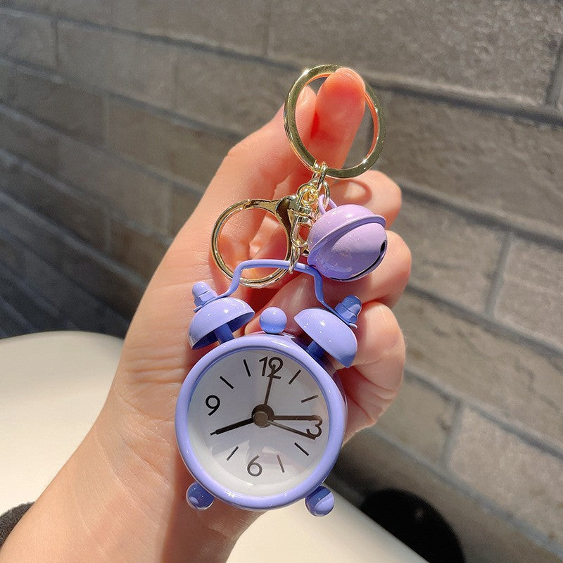 Cute Mini Alarm Clock Handbag Pendant Keychain