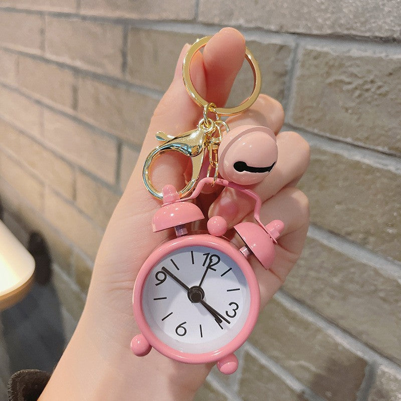 Cute Mini Alarm Clock Handbag Pendant Keychain