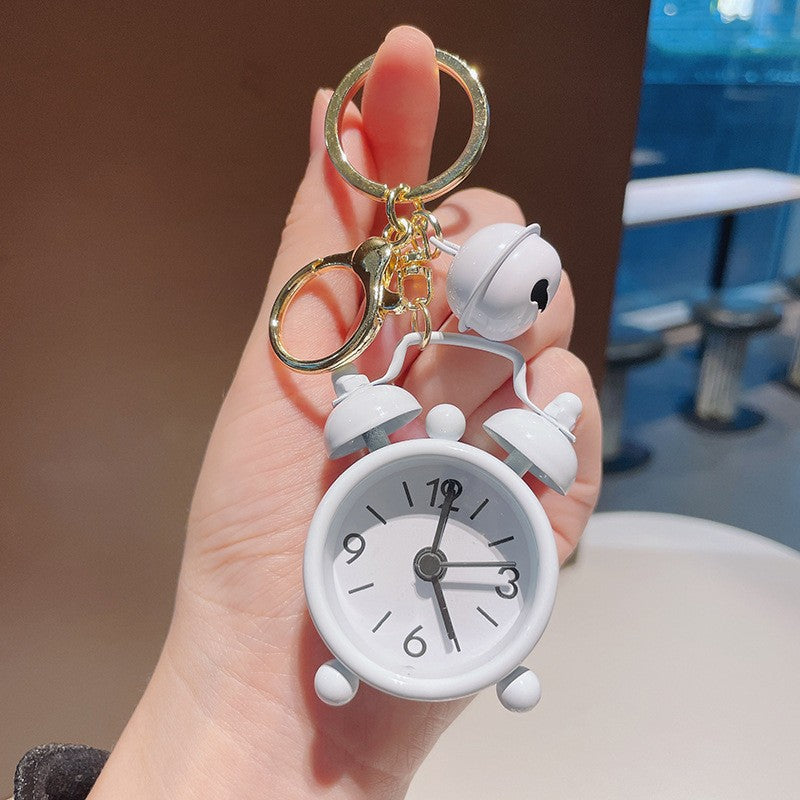 Cute Mini Alarm Clock Handbag Pendant Keychain