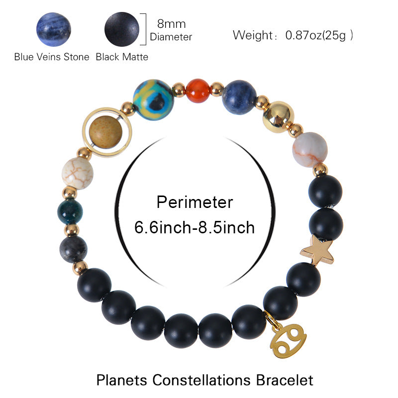 Eight Planets Twelve Constellations Bracelets Frosted Stone Beaded Bracelet