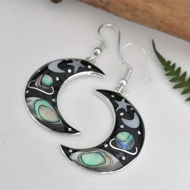 Cosmic Starry Sky Creative Moon Crystal Earrings