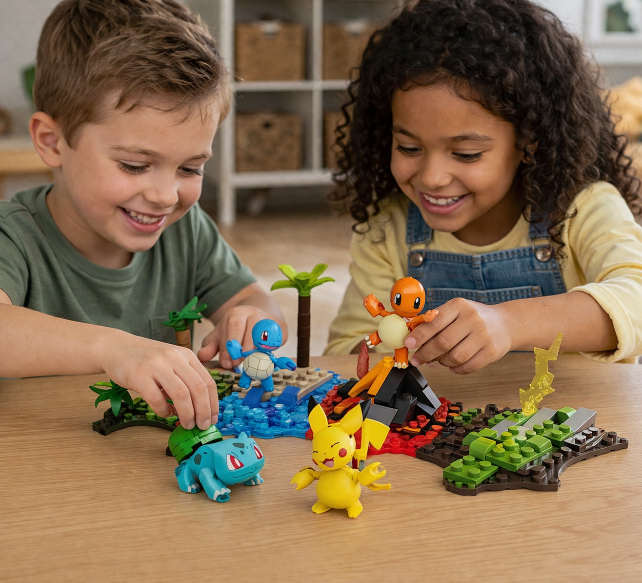 Mega Construx Pokémon Kanto Region Team Set – 130 Pieces – Pikachu Charmander Squirtle Bulbasaur