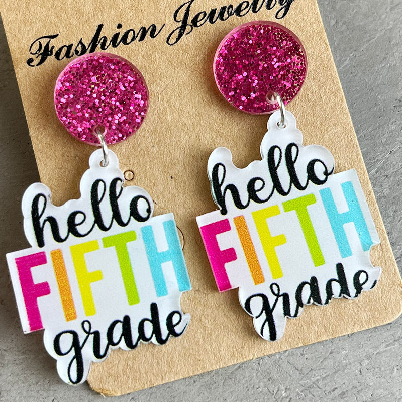 Fun Colorful Teacher Earrings