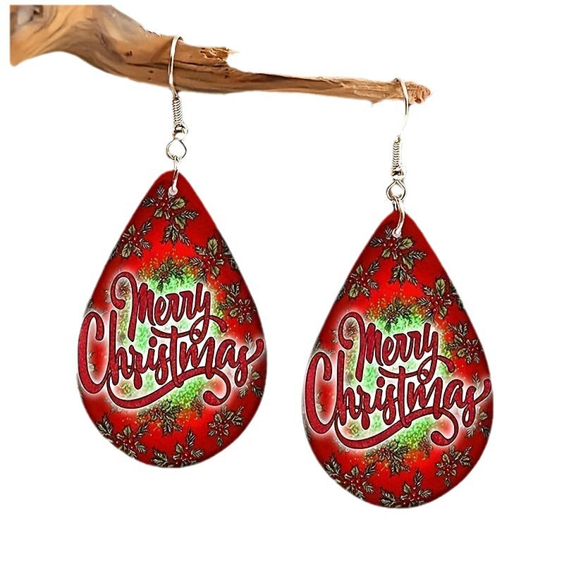 Water Drop Christmas Earrings