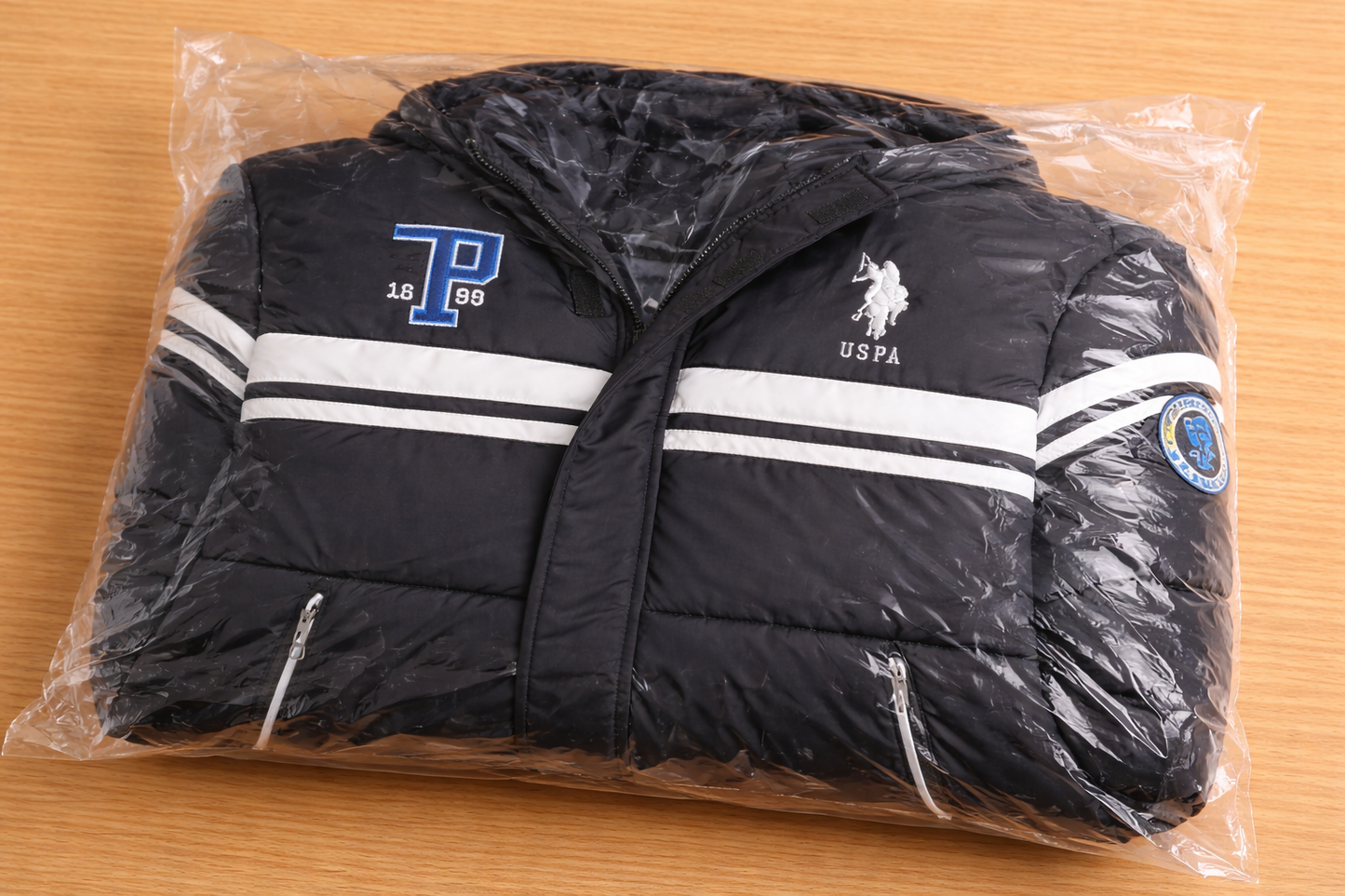 Kids U.S. Polo Assn. Black Puffer Hooded Winter Coat (Size 7)