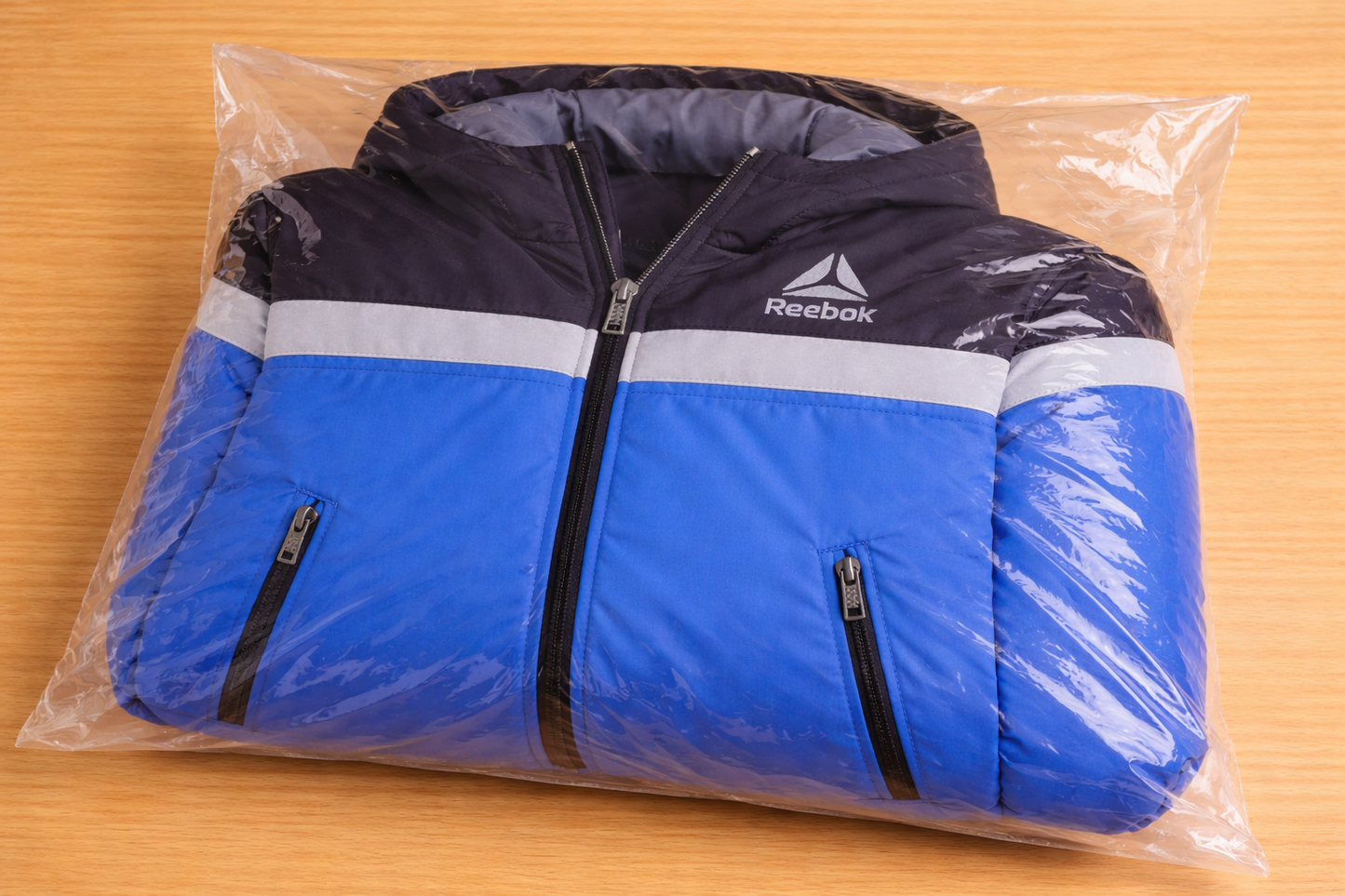 Kids Reebok Blue Hooded Jacket – Lightweight – Zip Front – Youth Boys/Girls (Size 7)