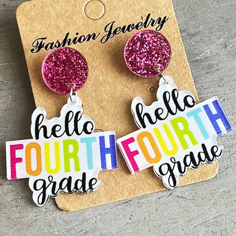 Fun Colorful Teacher Earrings