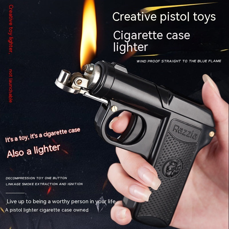 Gun-shaped Cigarette Case Lighter