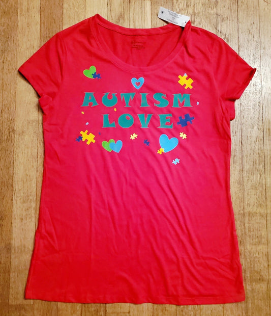 Handmade - Autism Love T-Shirt – Colorful Puzzle Piece Awareness Graphic Tee - Size: XL