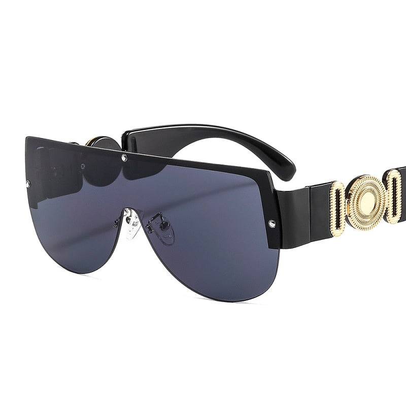 Fashion Shield, Mirror Frame Sunglasses - Unisex