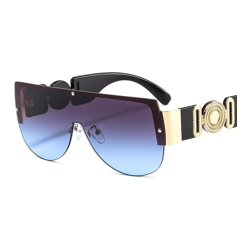 Fashion Shield, Mirror Frame Sunglasses - Unisex