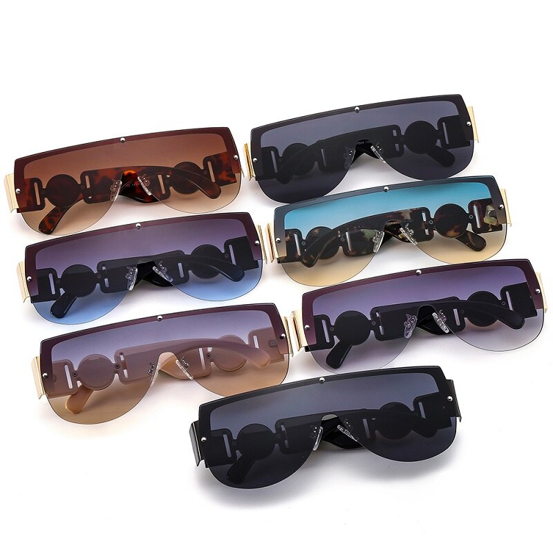 Fashion Shield, Mirror Frame Sunglasses - Unisex