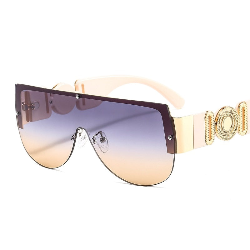 Fashion Shield, Mirror Frame Sunglasses - Unisex