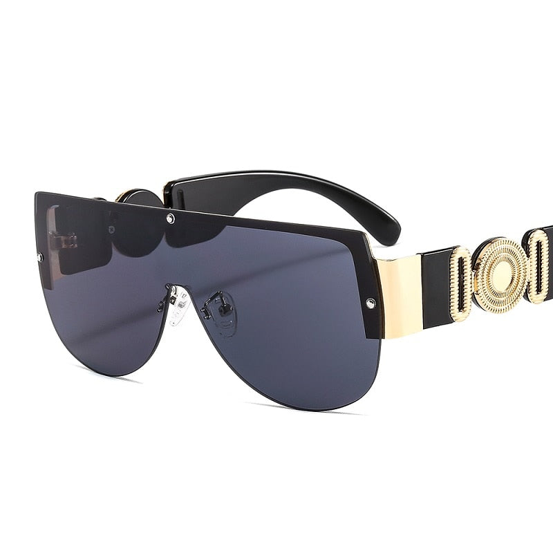 Fashion Shield, Mirror Frame Sunglasses - Unisex