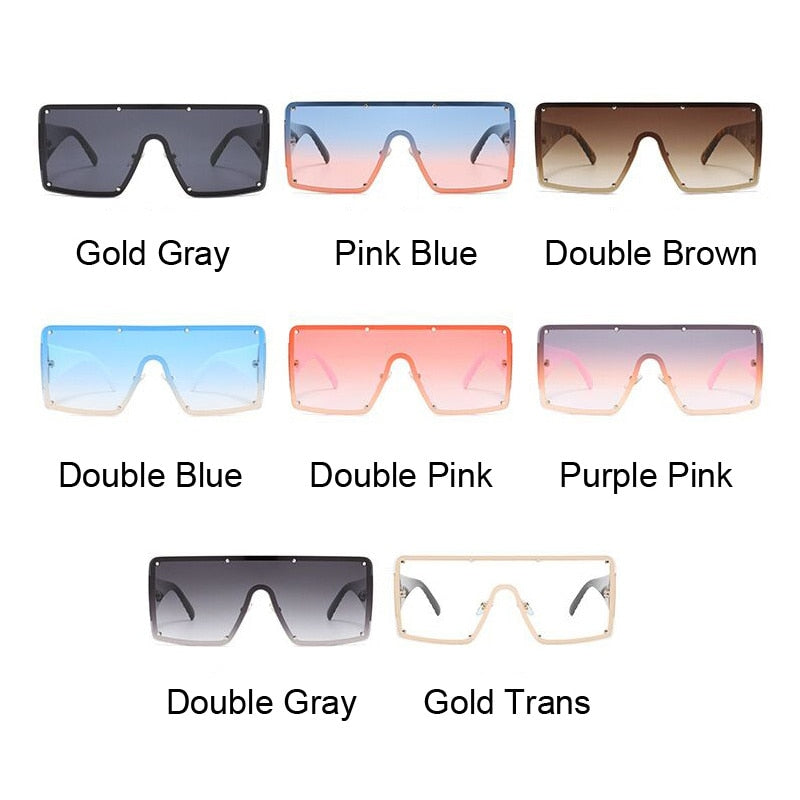 Retro Gradient Big Frame Sunglasses