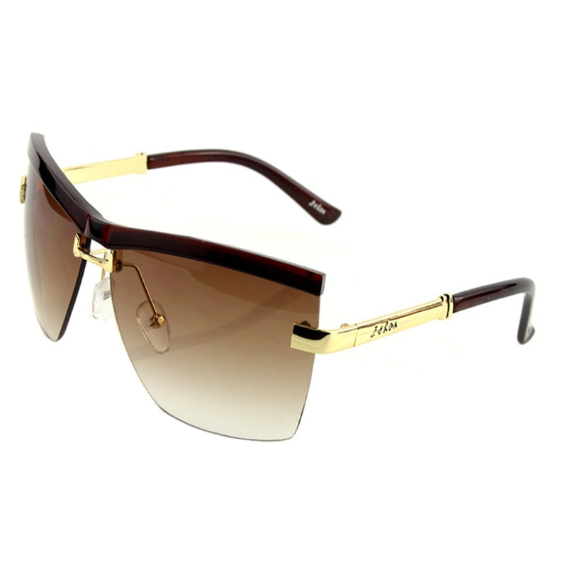 Semi-Rimless Frame Sunglasses - Unisex