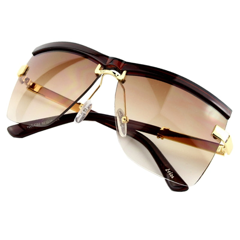 Semi-Rimless Frame Sunglasses - Unisex