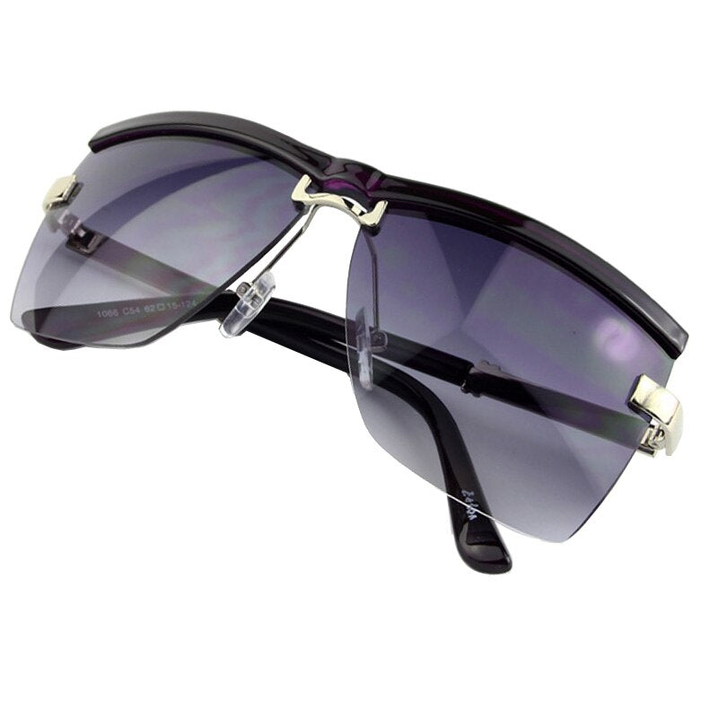 Semi-Rimless Frame Sunglasses - Unisex