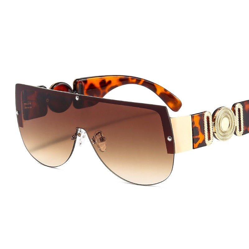 Fashion Shield, Mirror Frame Sunglasses - Unisex